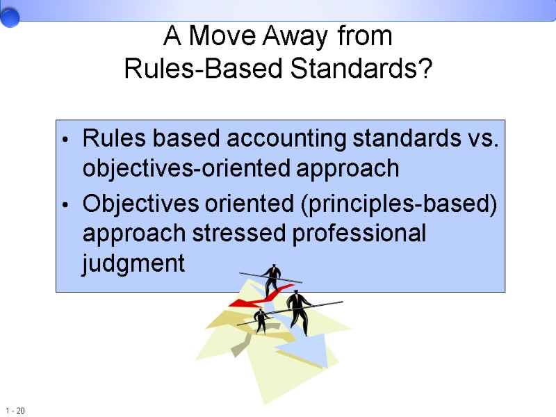 A Move Away from  Rules-Based Standards? Rules based accounting standards vs. objectives-oriented approach